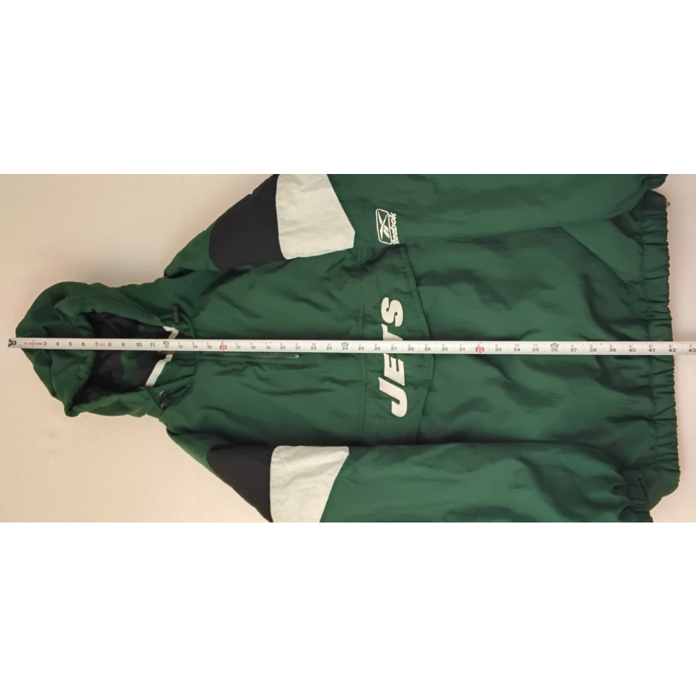 Vintage 90's NFL New York Jets Jacket Men's L 1/2 Zip Hooded Football #Z5805 - Picture 16 of 16